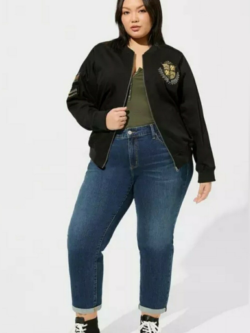 Torrid Stretch Twill Bomber Jacket